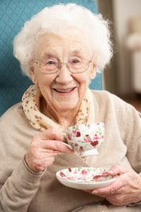 lady having tea